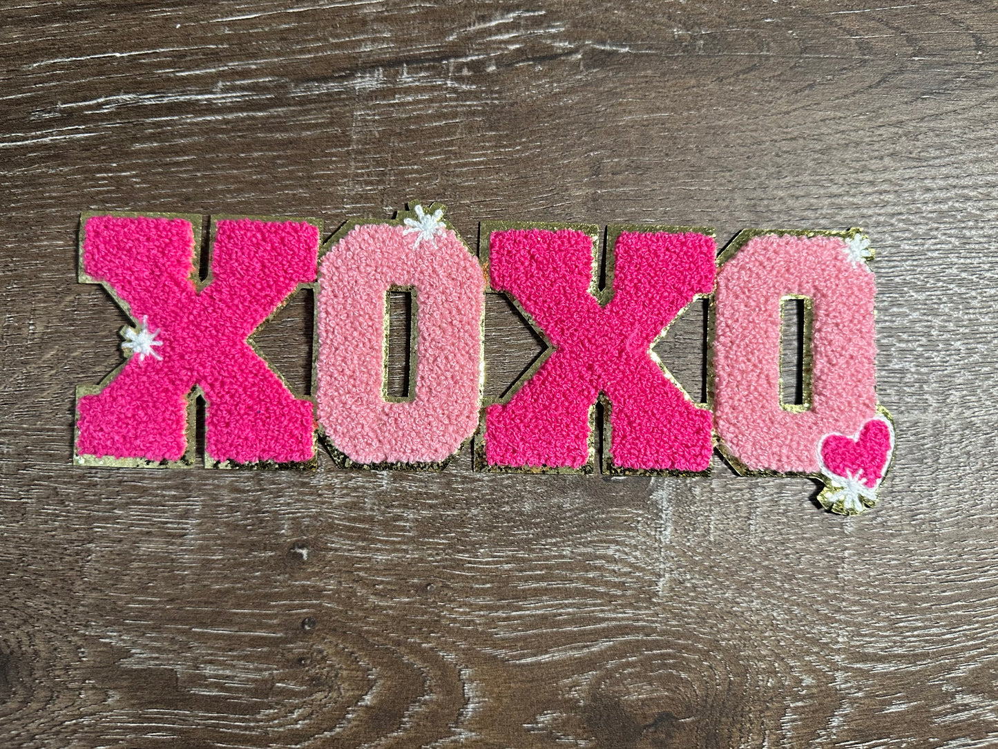 XOXO Hot and Light Pink Chenille Crewneck