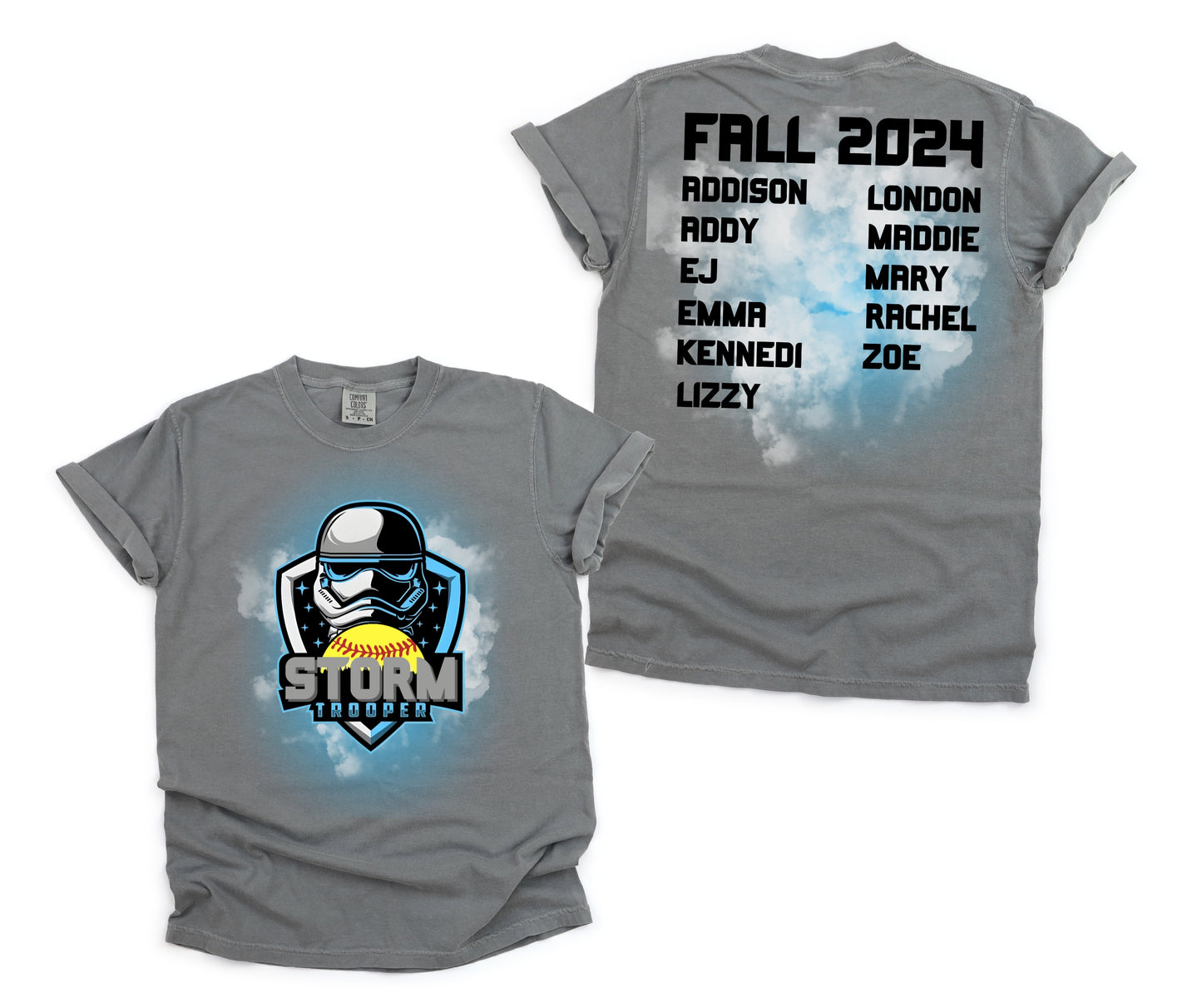 Fall 2024 Names with Smoke Effect (FULL front & back) Adult