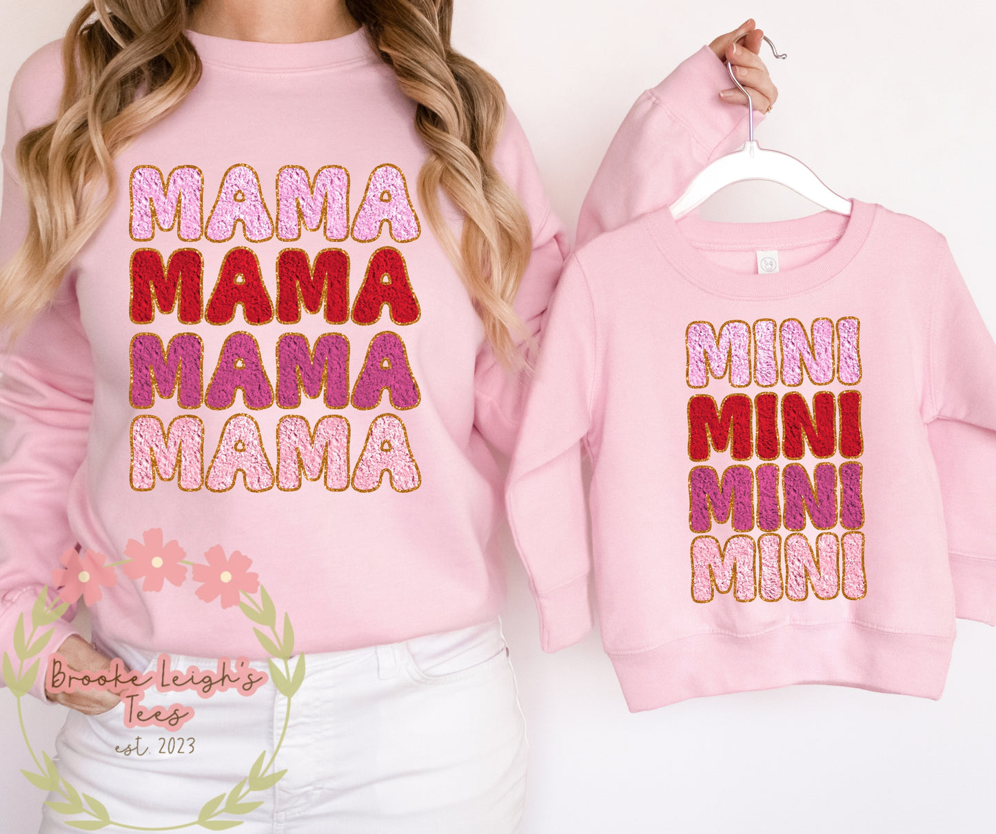 Mama Stacked Faux Chenille Patch