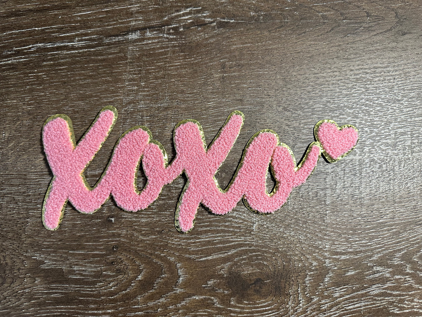XOXO Light Pink Chenille Crewneck