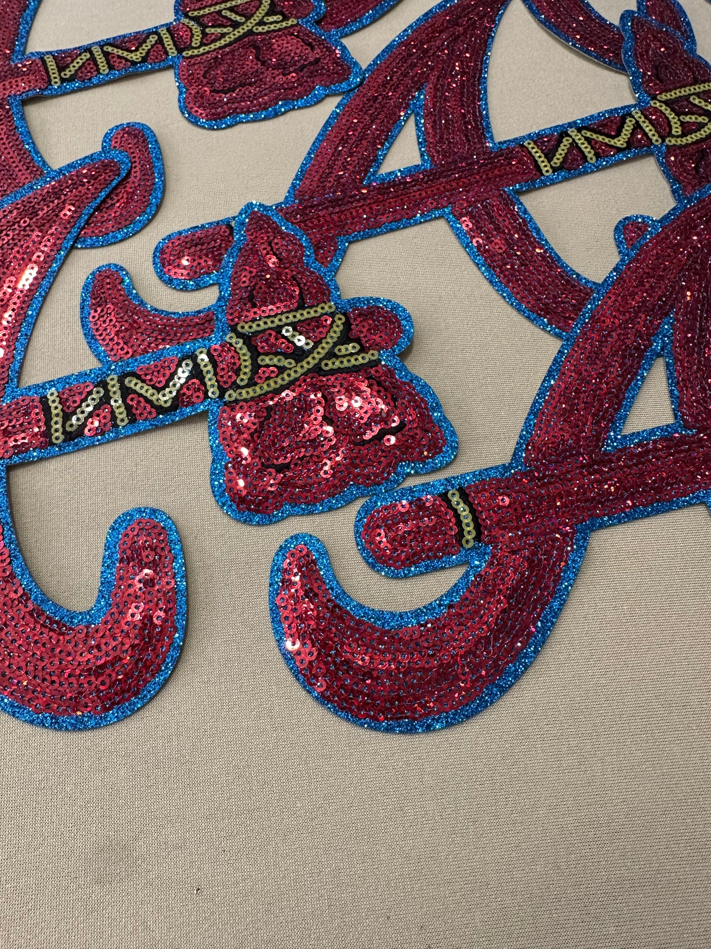 Irregular Sequin Braves A 10” Patch
