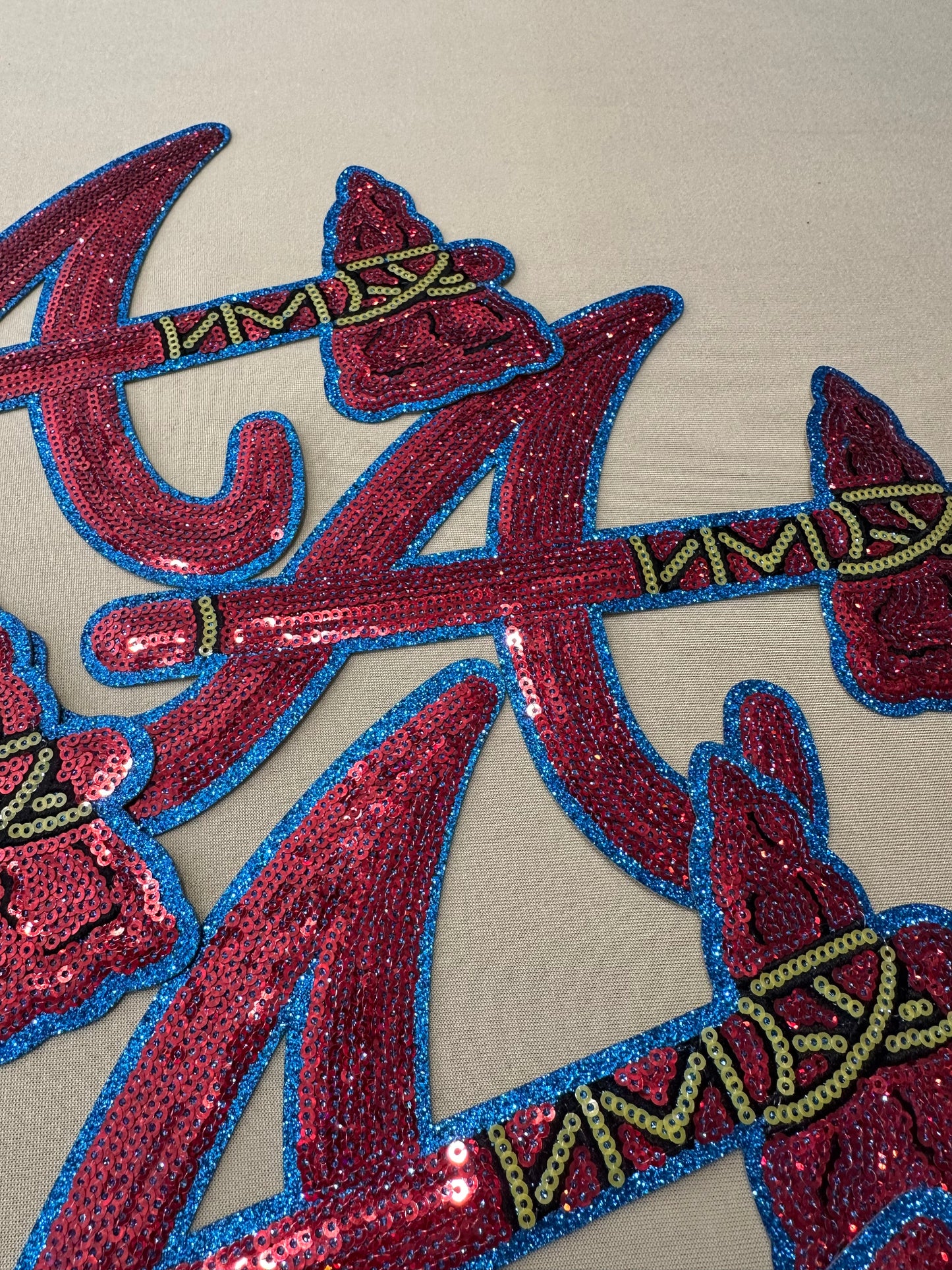 Irregular Sequin Braves A 10” Patch