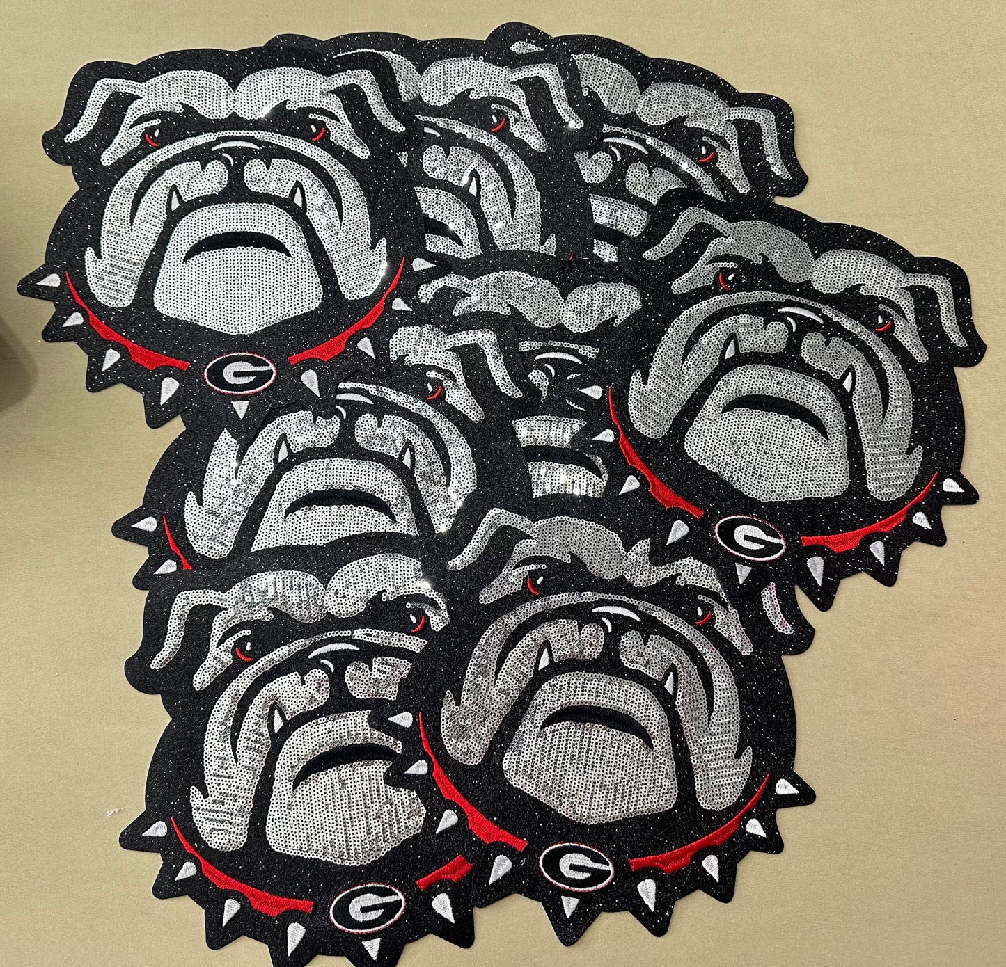 Georgia Bulldog Sequin 10” Patch