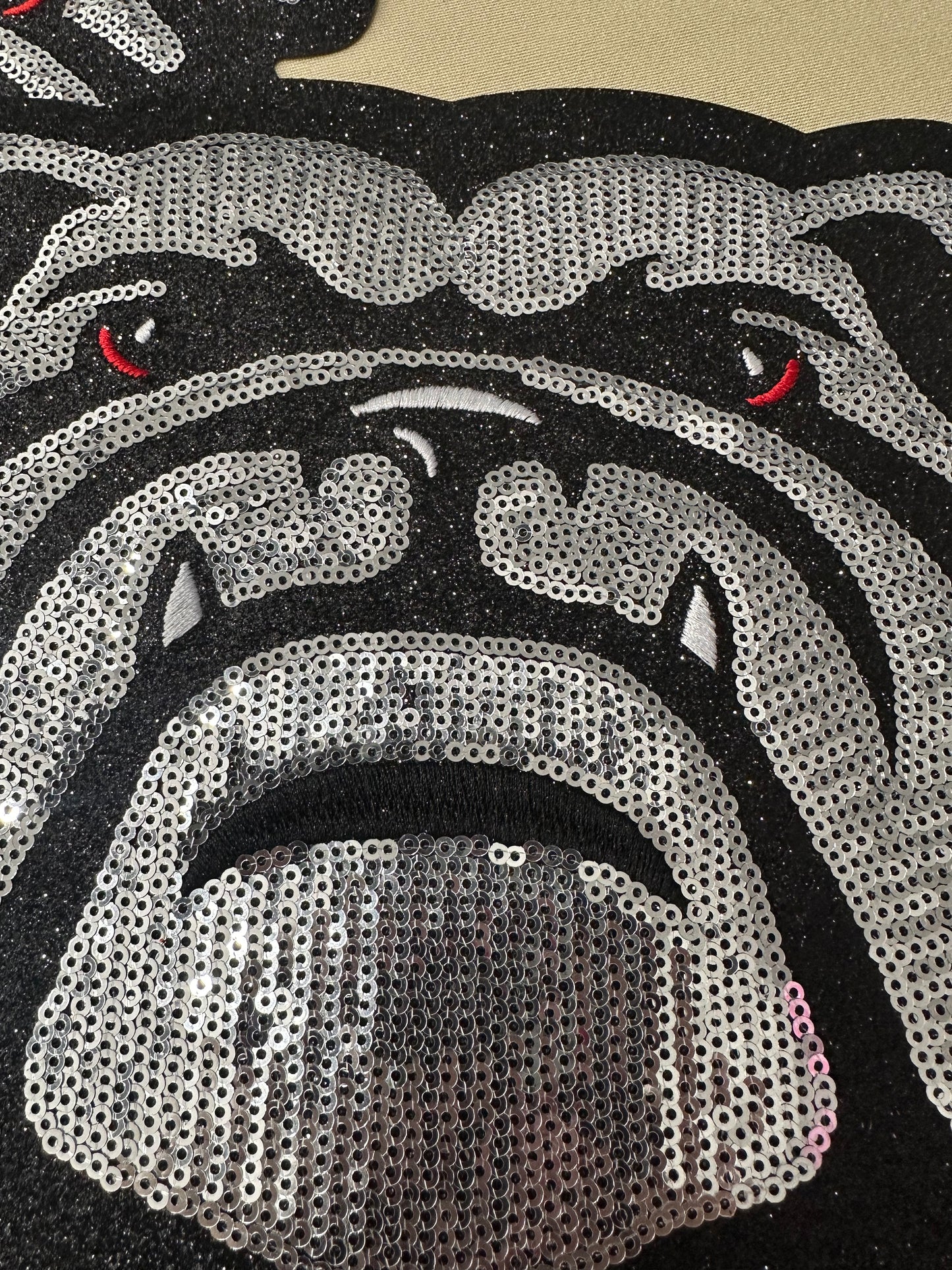 Georgia Bulldog Sequin 10” Patch