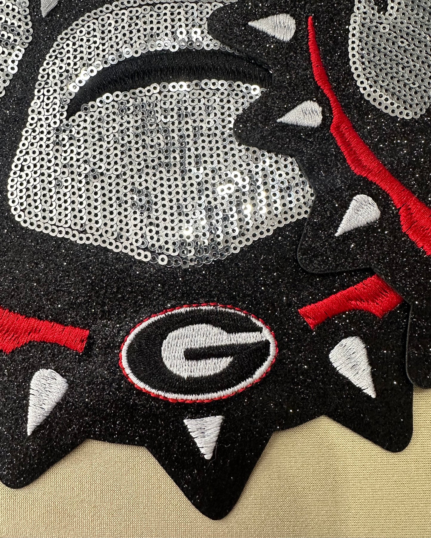 Georgia Bulldog Sequin 10” Patch