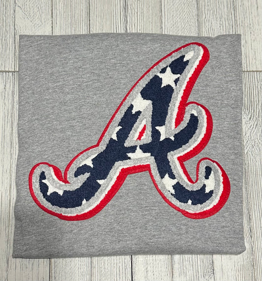 Braves Flag A Chenille Tee Adult