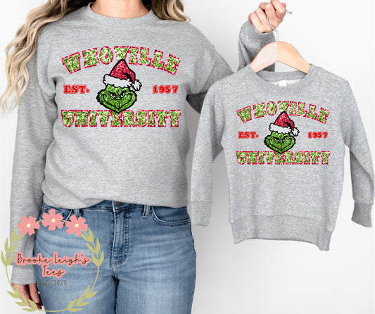 Whoville University Red Faux Sequins