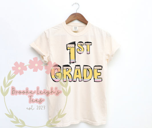 First Grade Pencil Letters Adult