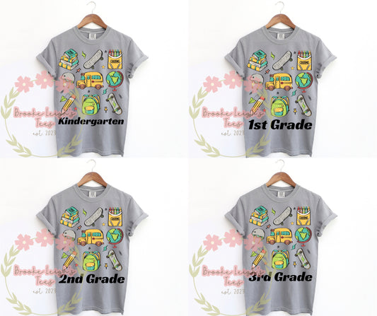 Boy Colors Kindergarten - Fifth Back To School Collage Adult