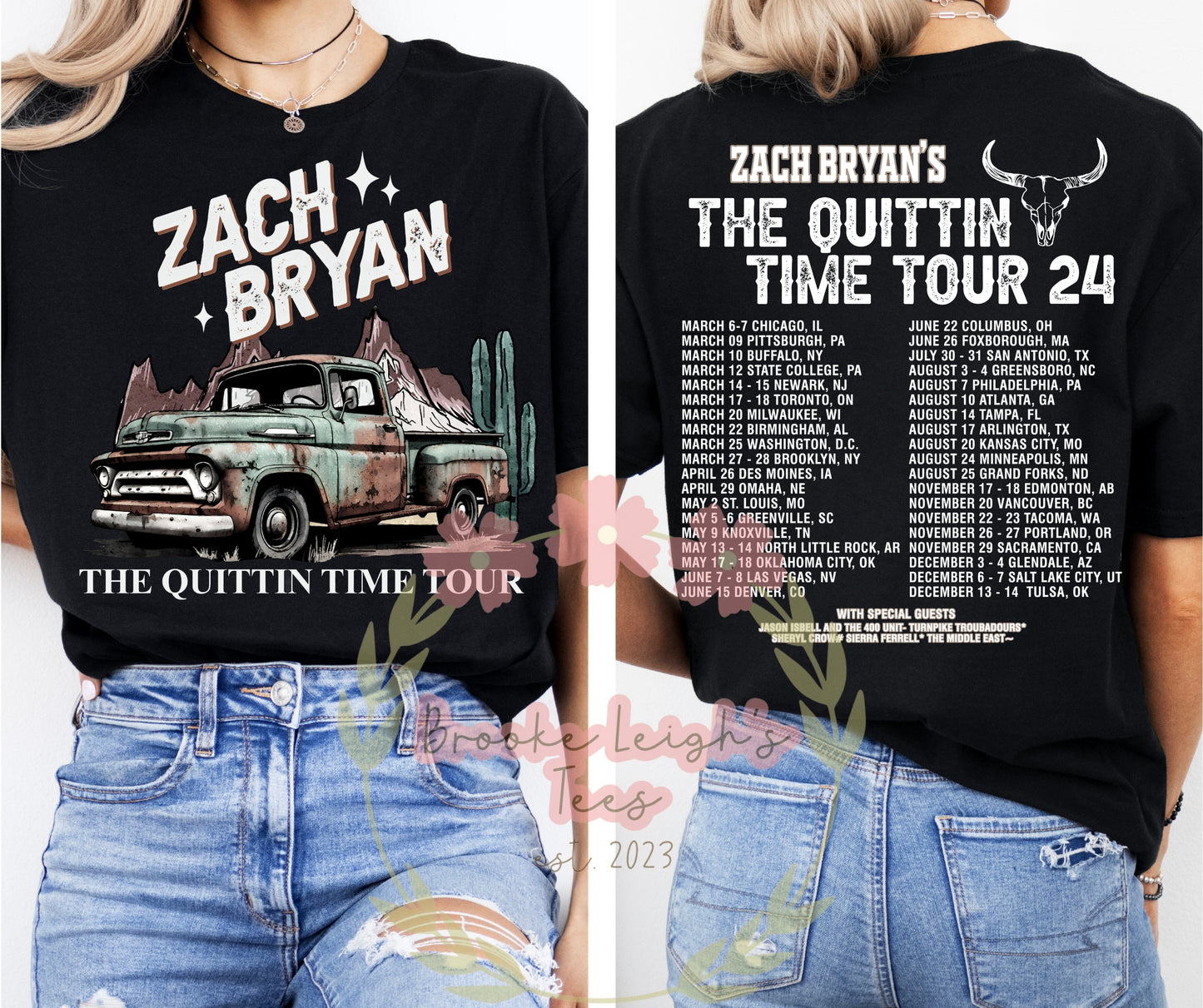 Zach Bryan Tour (front & back)