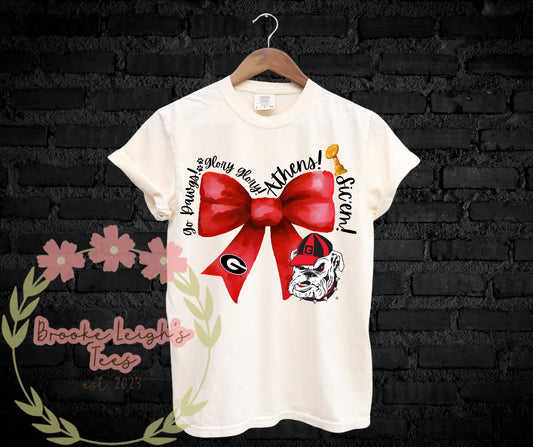 Georgia Bulldogs Coquette Bow Youth