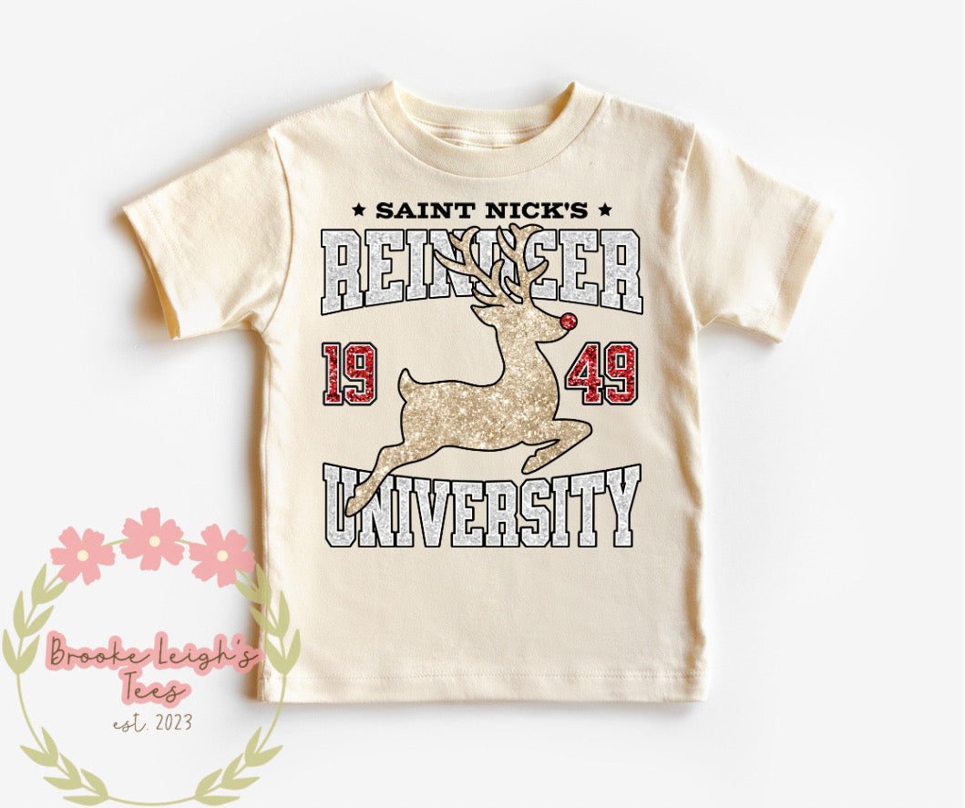 Reindeer University Faux Glitter