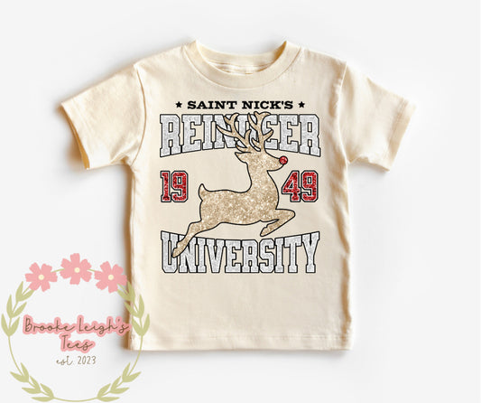 Reindeer University Faux Glitter