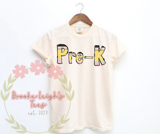 Pre-K & Kindergarten Pencil Letters Custom Toddler
