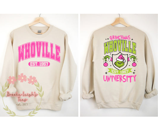 Whoville University Pink (front & back)