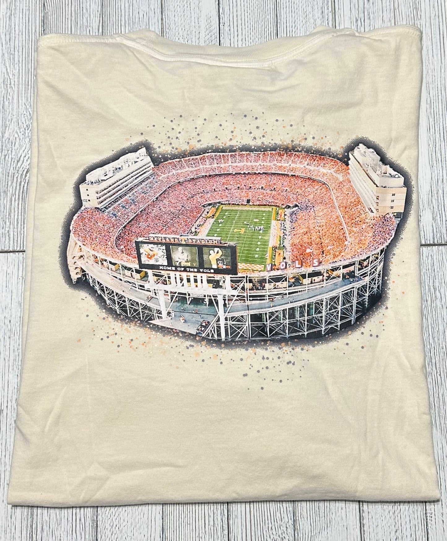 XL Vols Watercolor Stadium Comfort Colors Tee (front & back)