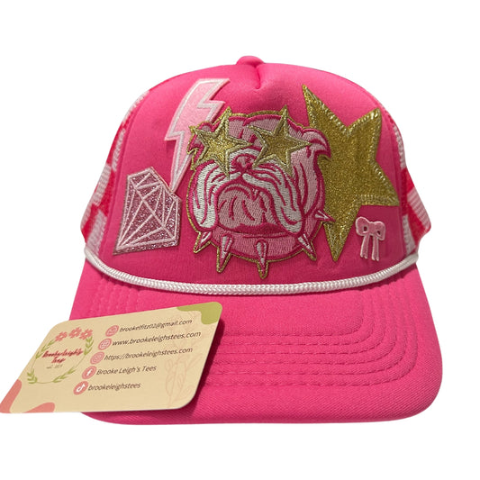 Pink Check GA Bulldogs Trucker Hat