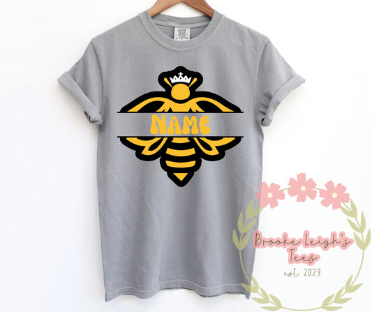 Queen Bee Logo Custom Name Youth