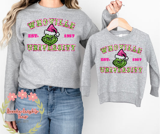 Whoville University Pink Faux Sequins