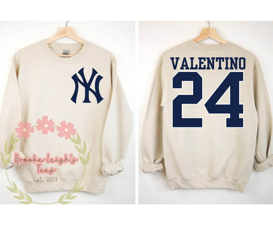 Baseball Custom Design Adult (front & back)