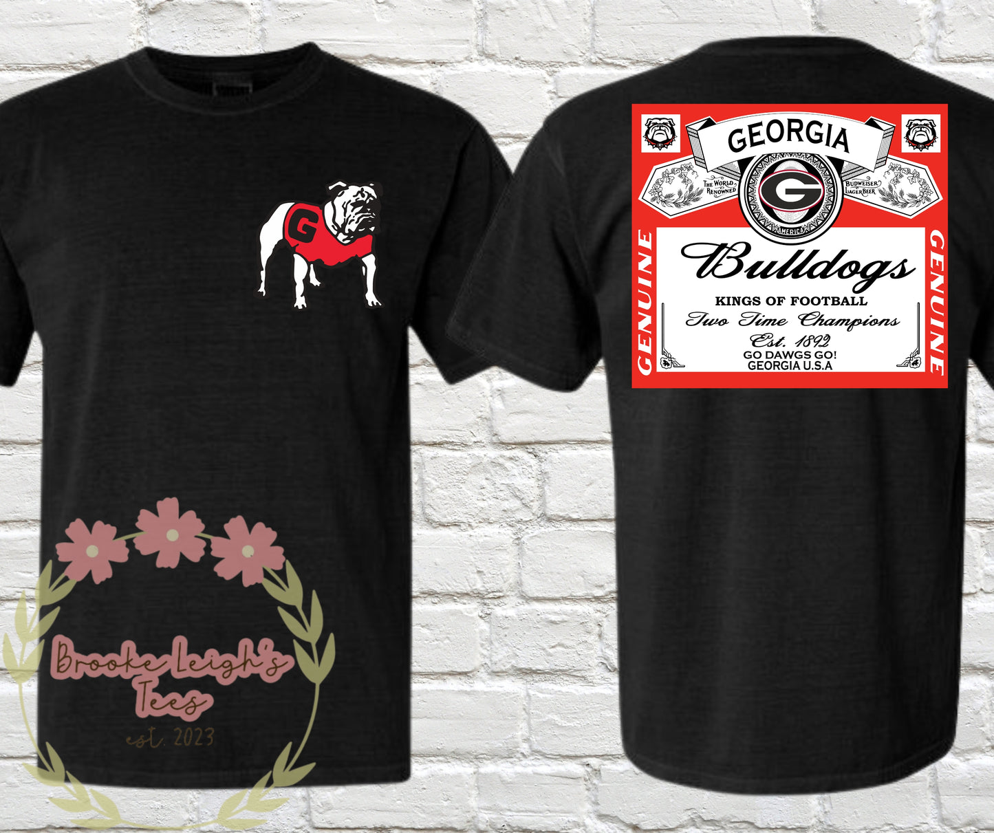 Bulldog Old Style Budweiser Can (front & back) Adult