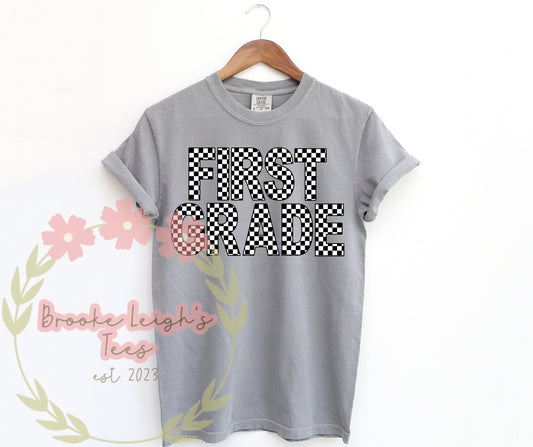 First Grade Checkered Print Adult