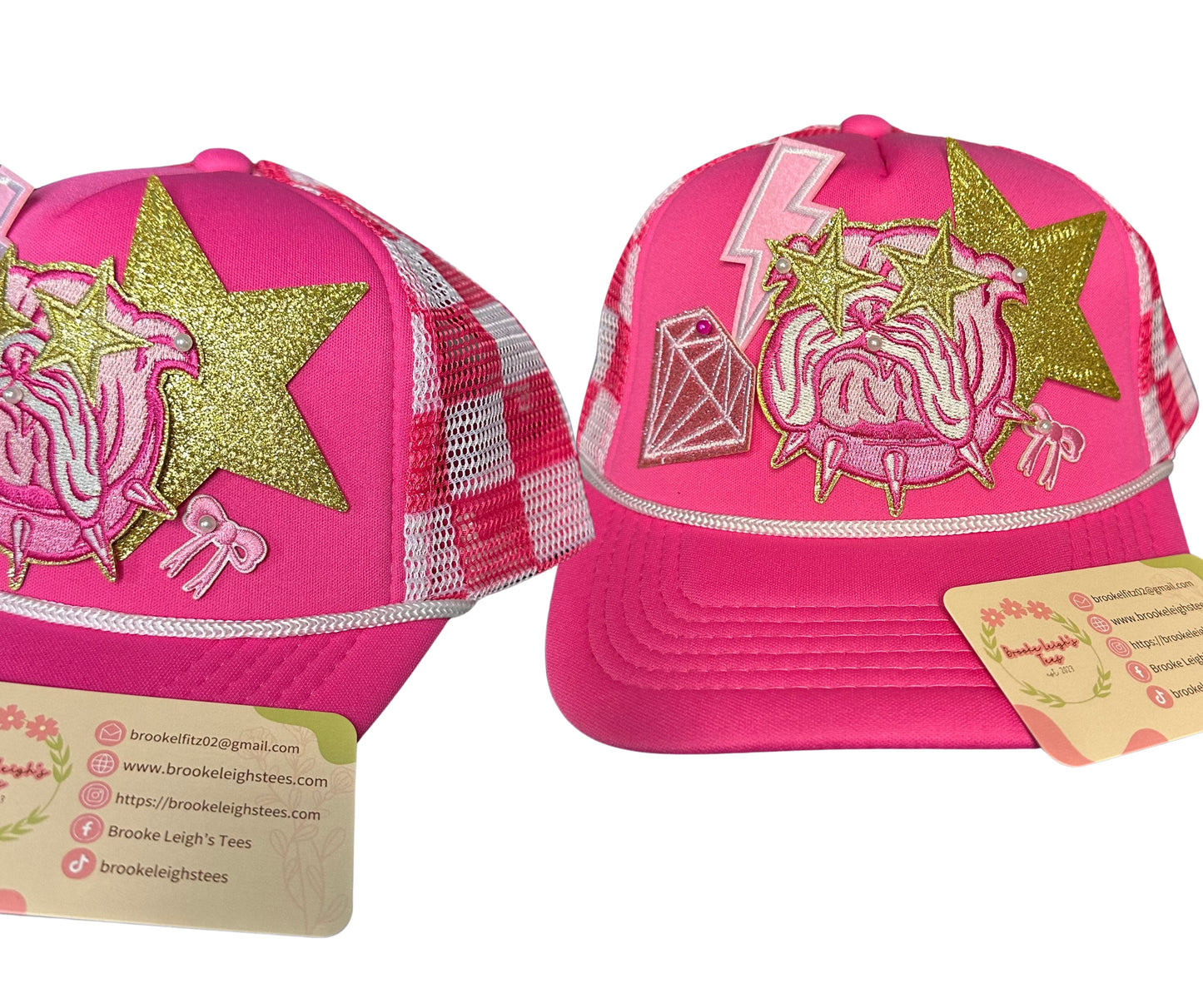 Pink Georgia Bulldogs Checkered Trucker Hat