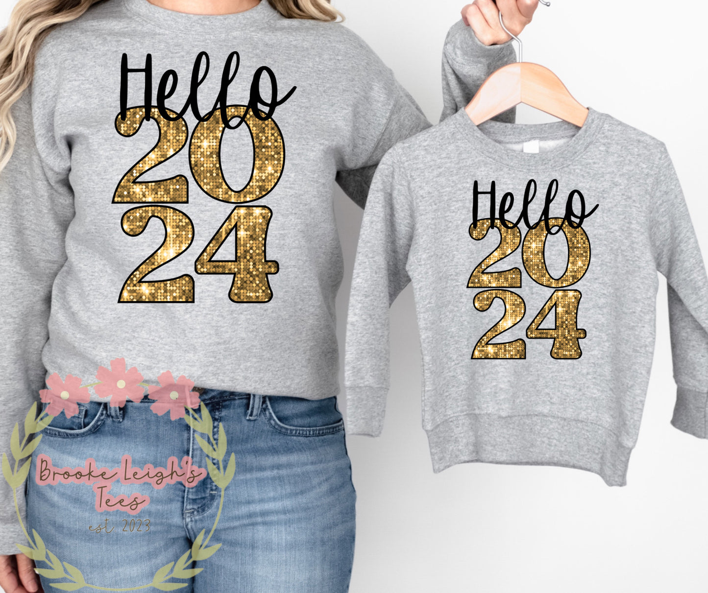 Hello 2024 Faux Sequins