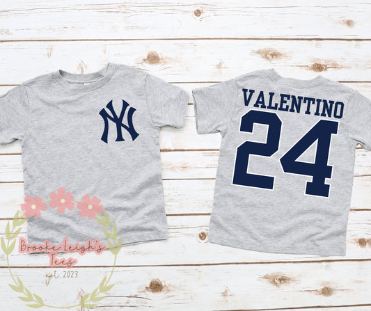 Custom Baseball (front & back) Toddler
