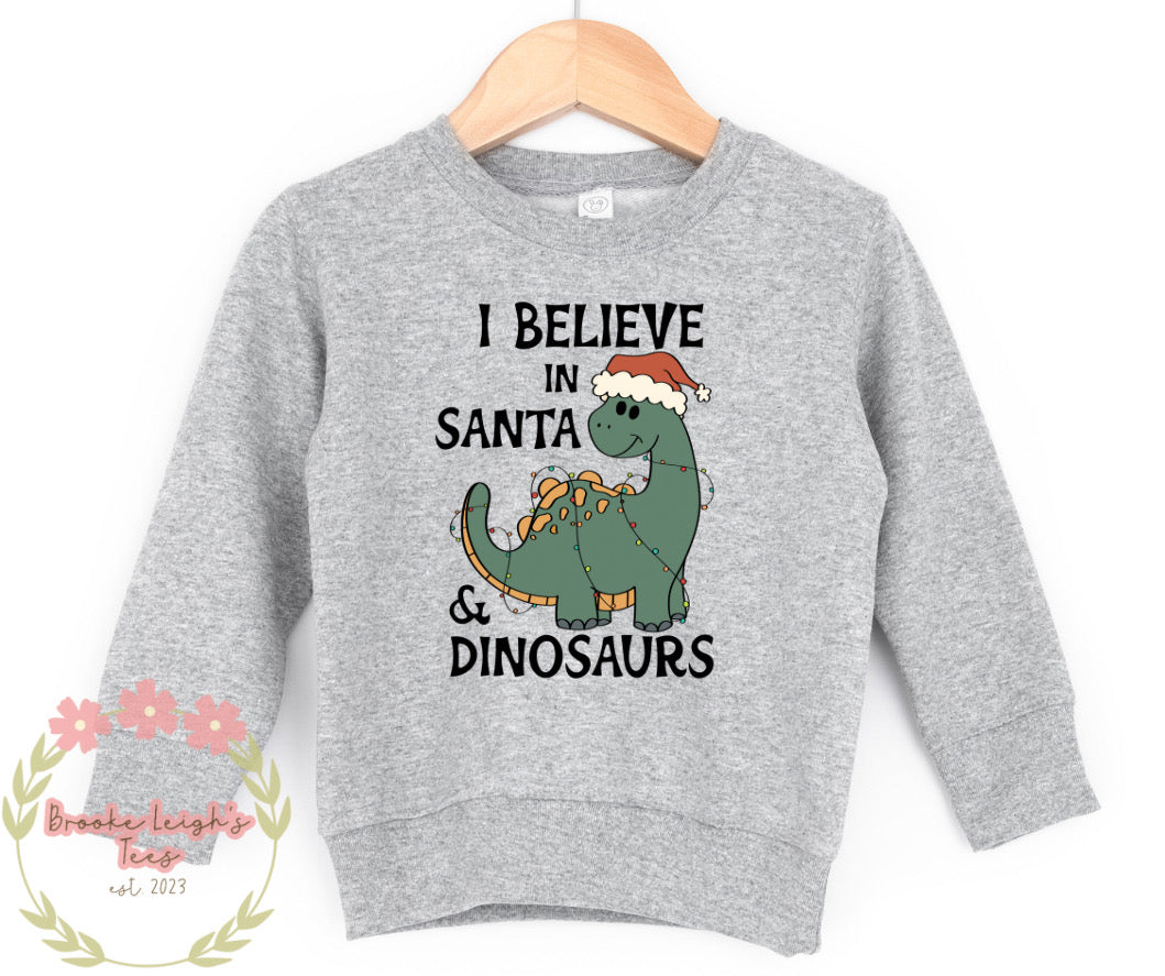 I Believe In Santa & Dinosaurs Blue