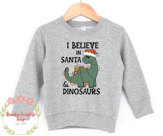 I Believe In Santa & Dinosaurs Blue