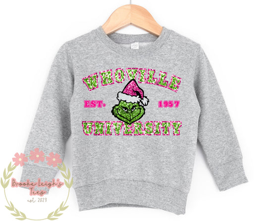 Whoville University Pink Faux Sequins