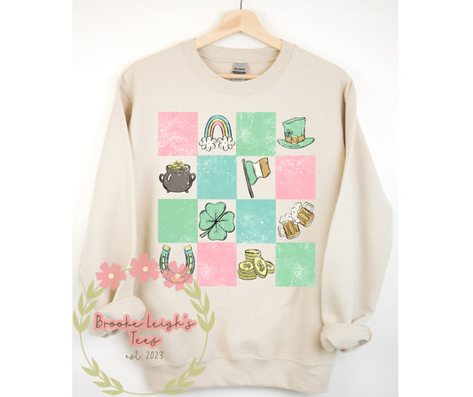 St. Patty’s Day Checkered Collage Pink