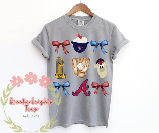 Braves Coquette Bows 2 Youth