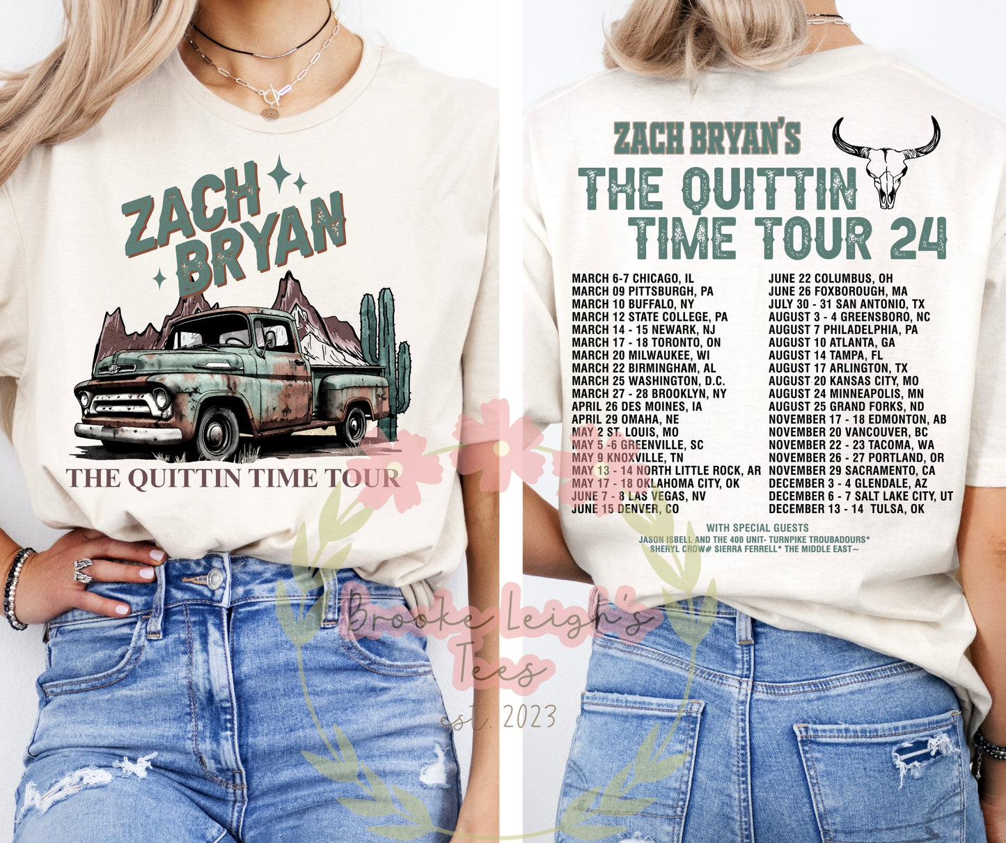 Zach Bryan Tour (front & back)