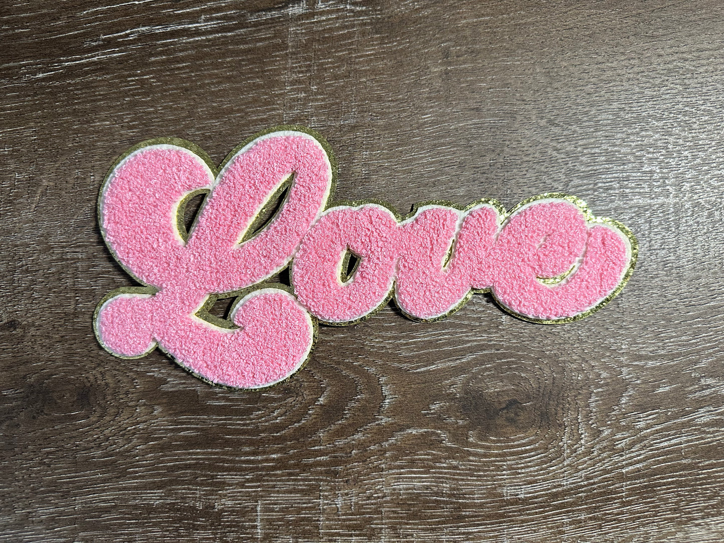 Light Pink Love Chenille Crewneck