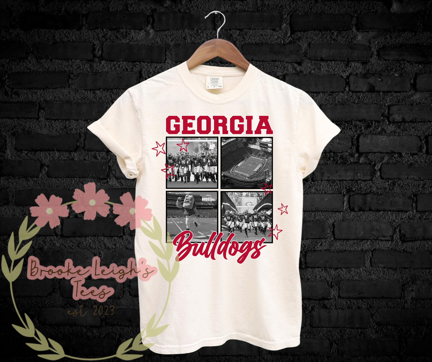 Georgia Bulldogs B & W Collage Adult