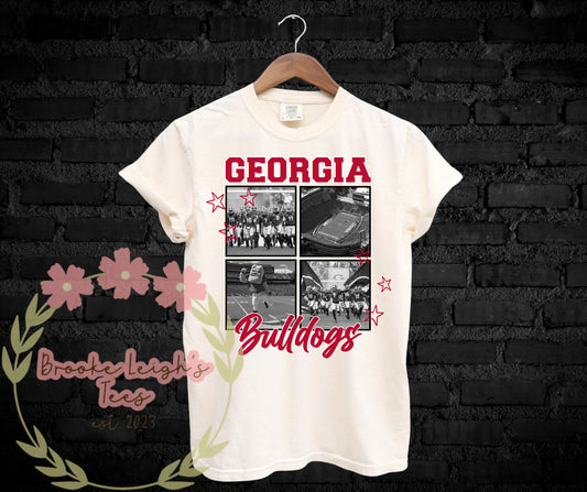 Georgia Bulldogs B & W Collage Adult