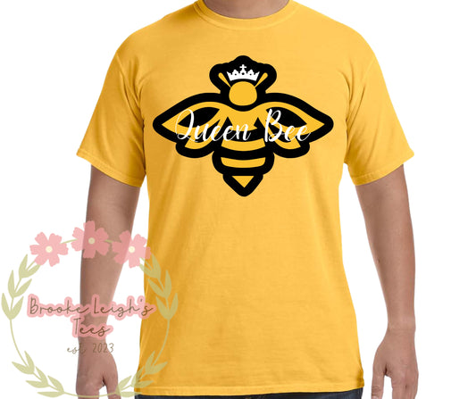 Queen Bee Logo With Cursive Writing Youth