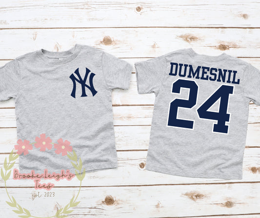 Custom Baseball (front & back) Toddler