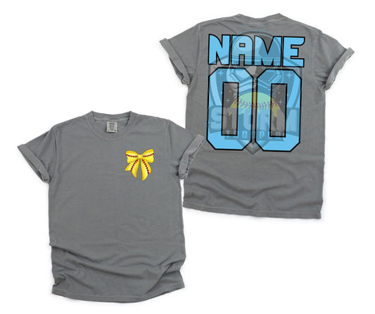 Custom Name & Number with Logo Girly (front & back) Adult