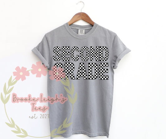 Second Grade Checkered Print Adult