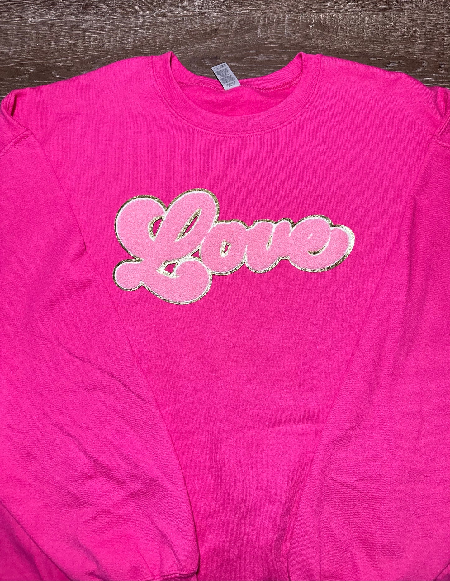 Light Pink Love Chenille Crewneck