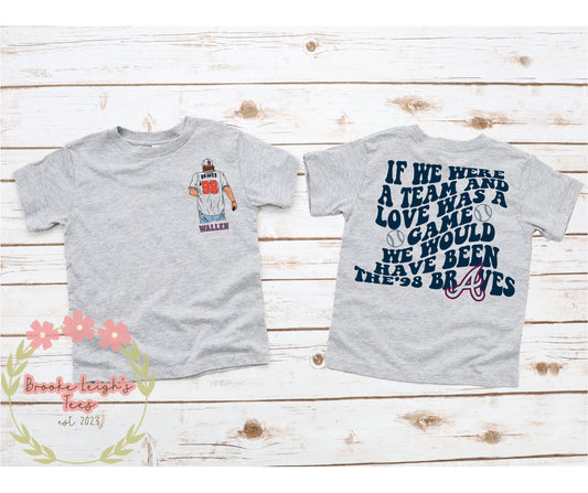 Wallen 98 Braves Navy Lyrics (front & back) Youth