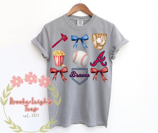 Braves Coquette Bows 3 Youth