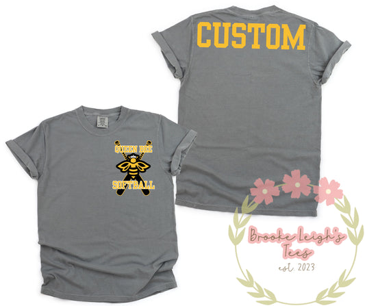 Queen Bee Logo with Bats (front & back) with Custom Back Toddler