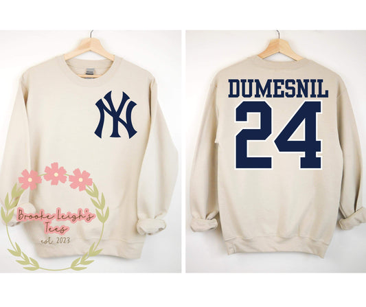 Baseball Custom Design Adult (front & back)